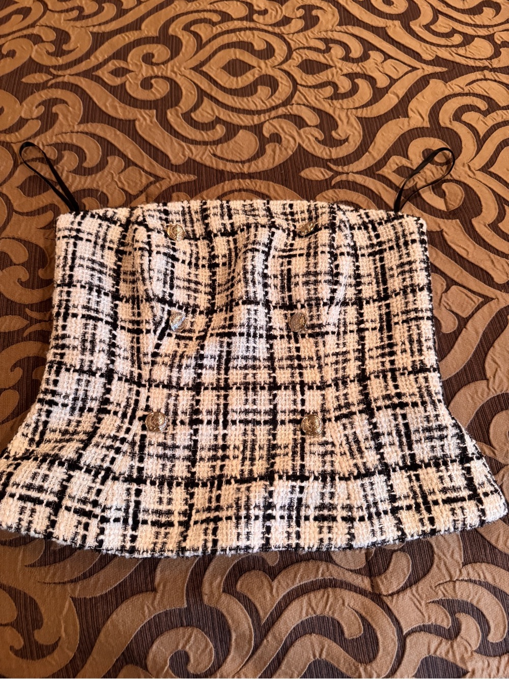 White House Black Market Black & Cream Tweed Bustier Duo - Picture 9 of 11